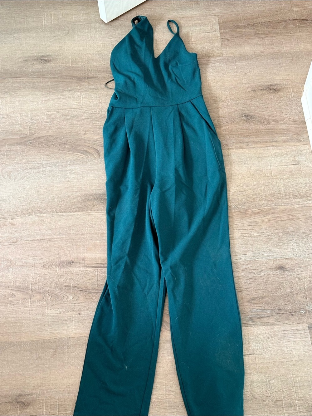 Teal Sleeveless straight -Leg Jumpsuit